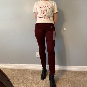 Aeropostale Maroon High Waisted Jeggings